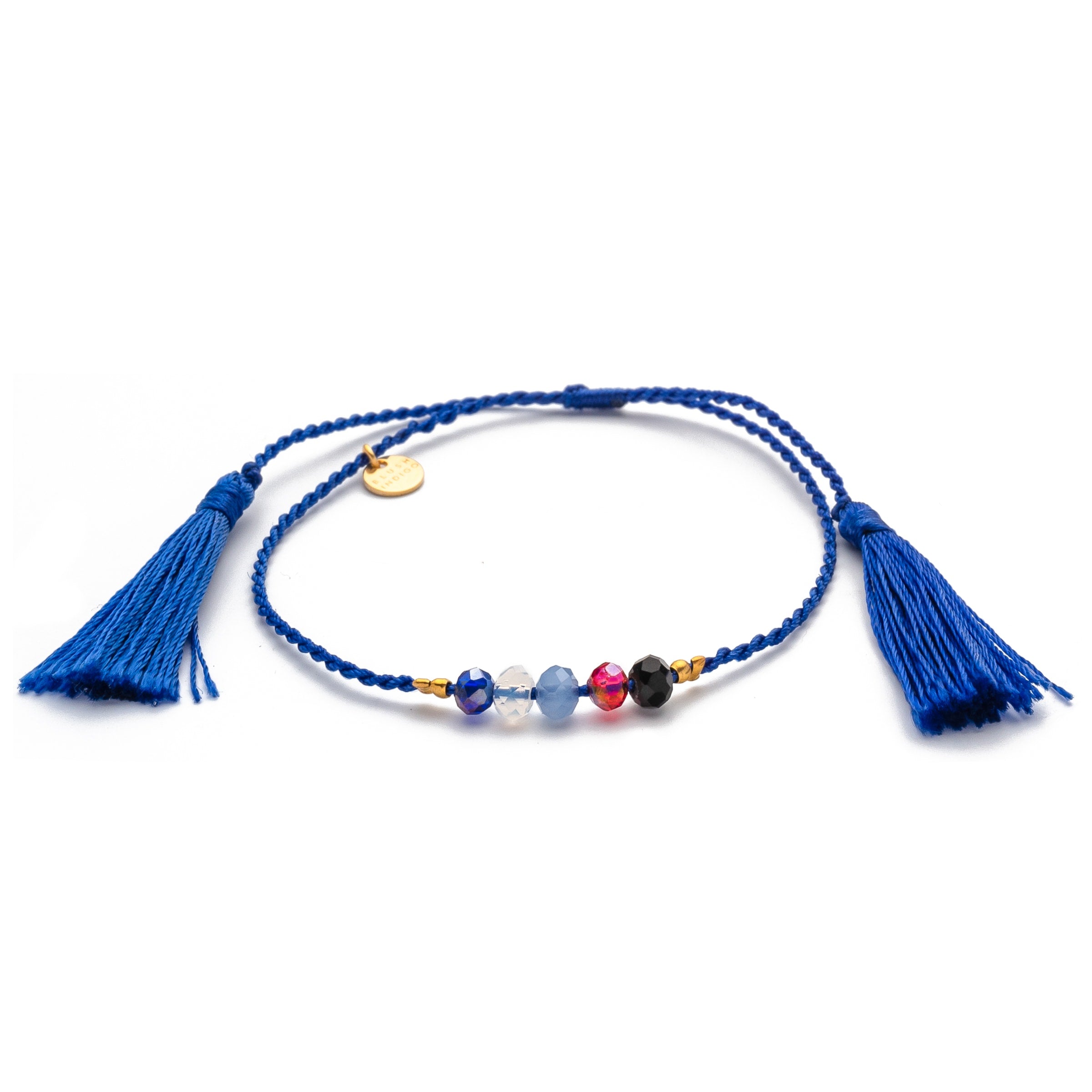 Armband Hello Tassel – Blue Crystal