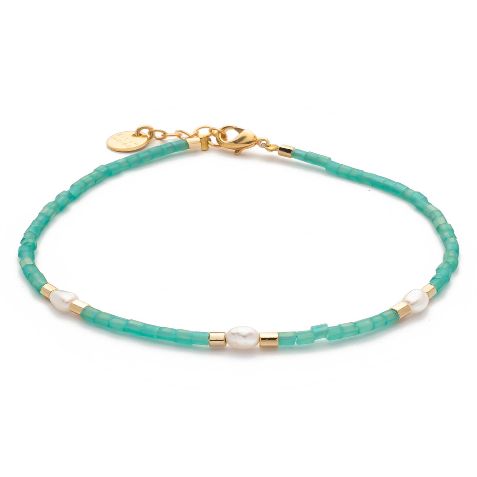 Armband Capri – Ocean Green 3 Süßwasserperlen