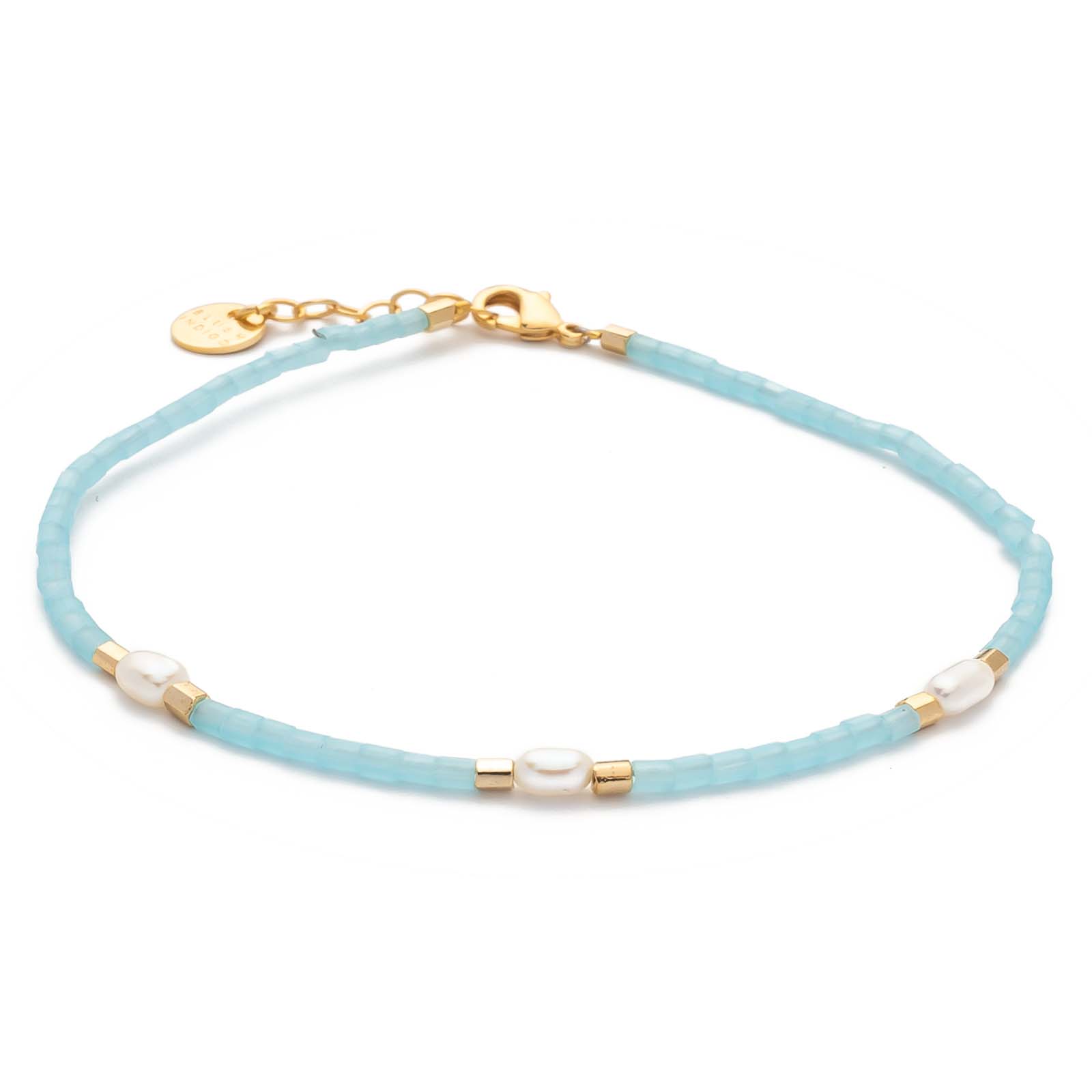 Armband Capri – Sky Blue 3 Süßwasserperlen