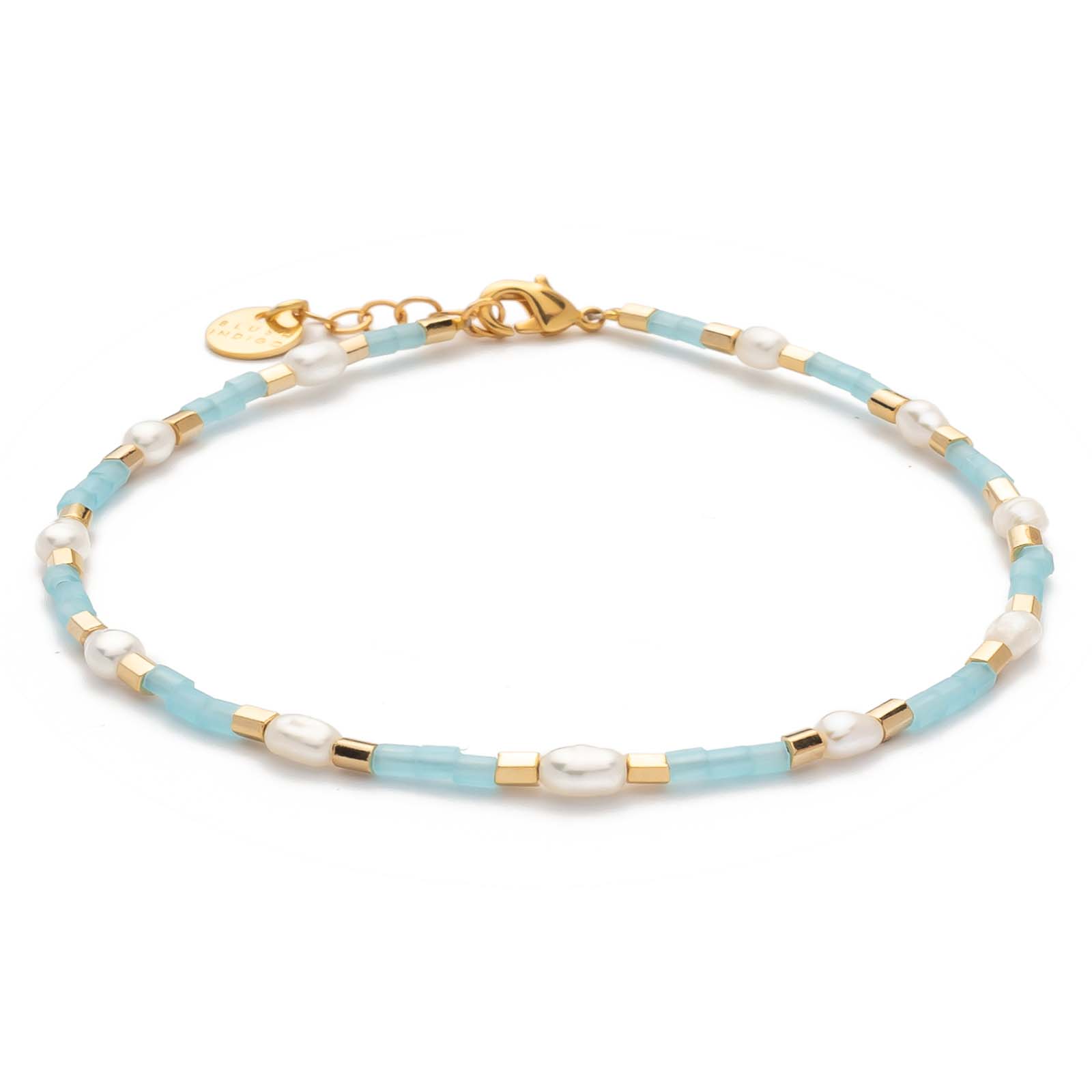 Armband Capri – Sky Blue 11 Süßwasserperlen