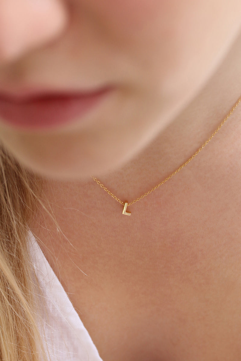 Necklace Letter M gold – Blush Indigo Jewellery