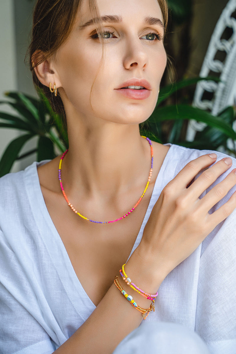 Hoop Earring Classic Collection Simple gold 8 mm Blush Indigo Jewellery