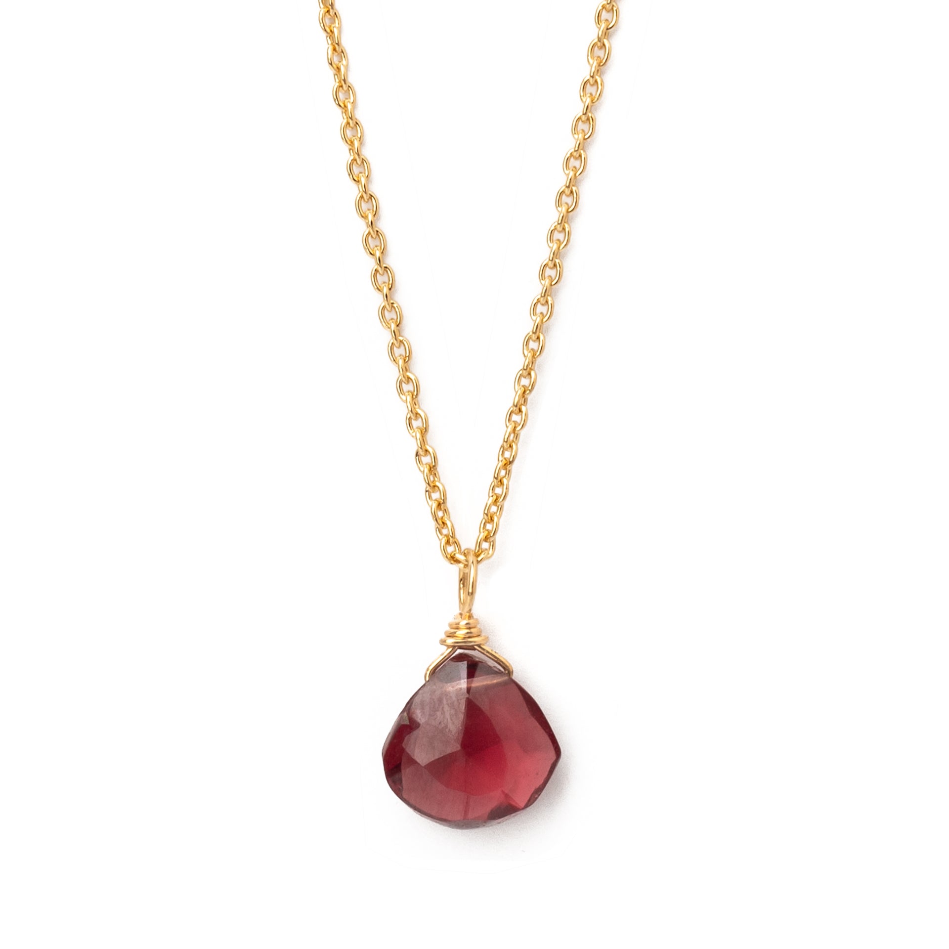January Birthstone Necklace Garnet Gold