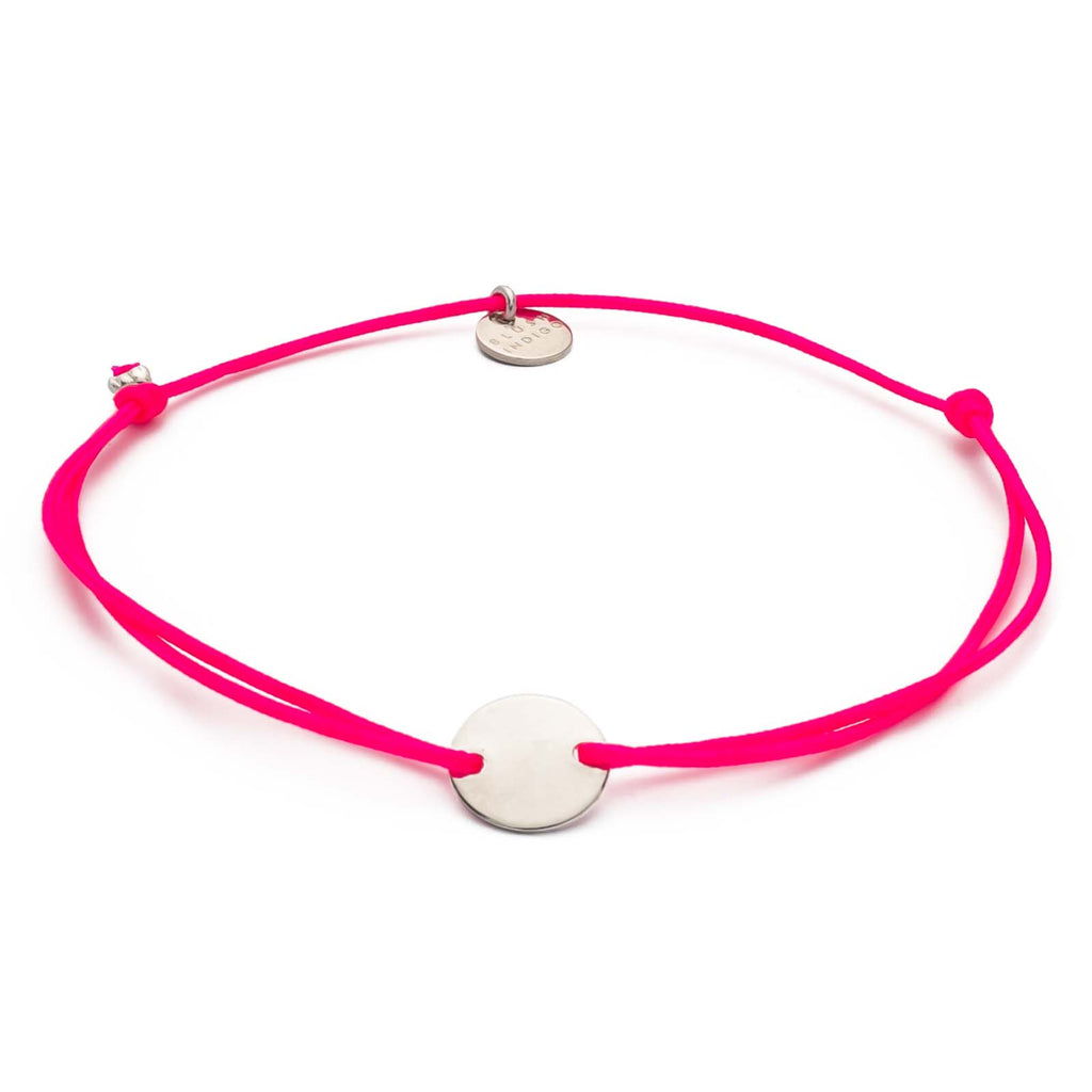 Armband Darling Disc silber– Neon Pink
